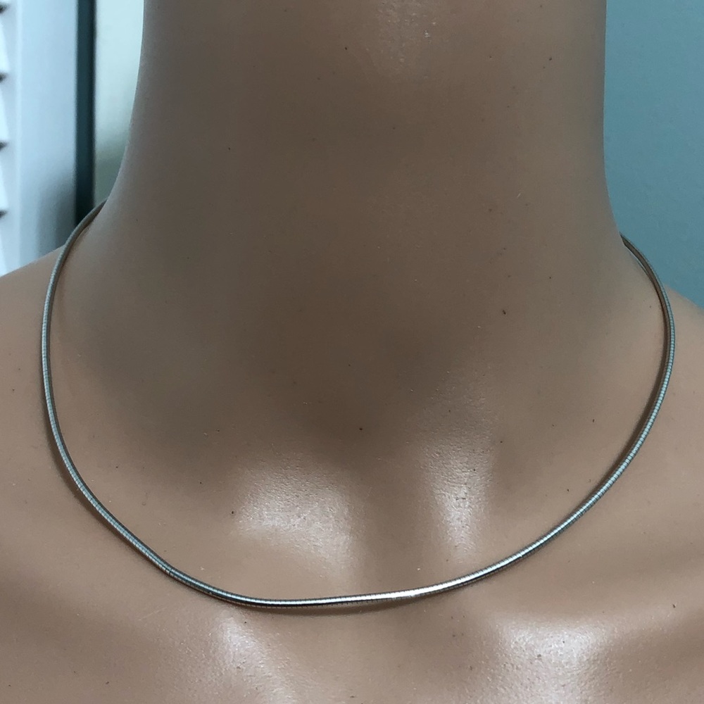 Vintage 14k White Gold Italy Snake Link Chain Necklace 7.33g